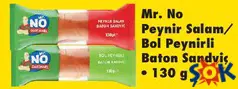 MR. NO PEYNİR SALAM/BOL PEYNİRLİ BATON SANDVİÇ 130 G